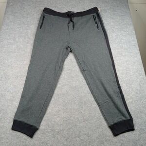 Aeropostale Jogger Pants Mens XL Gray Black Zip Pockets Cuffed Drawstring NWT
